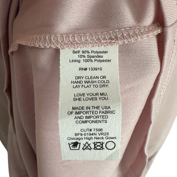 NWT Show Me Your MuMu Chicago High Neck Bodycon Gown Vintage Rose Crepe 2XS - Picture 10 of 14